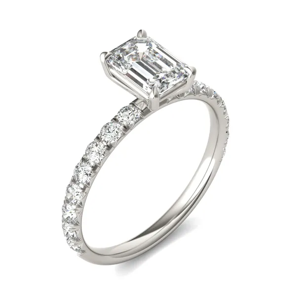 Emerald Classic Side-Stone Engagement Ring