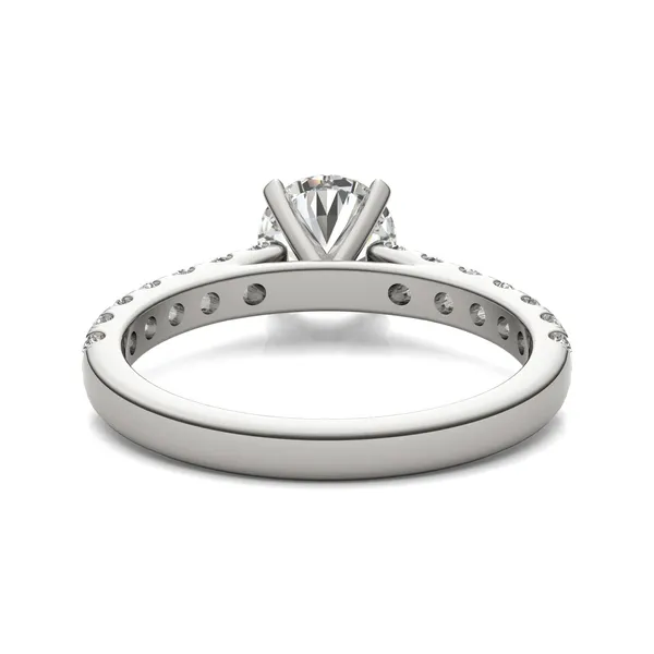Round Brilliant Bold Accented Cathedral Engagement Ring