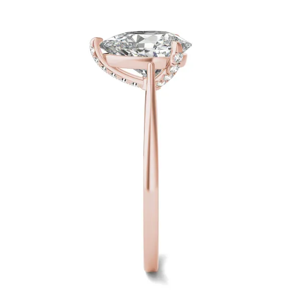 Pear Claw Prong Hidden Detail Engagement Ring