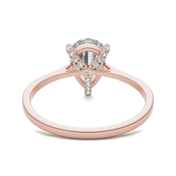 Pear Claw Prong Hidden Detail Engagement Ring