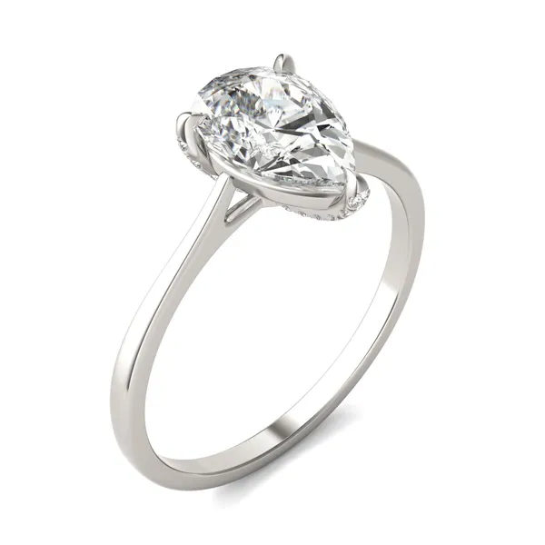 Pear Claw Prong Hidden Detail Engagement Ring
