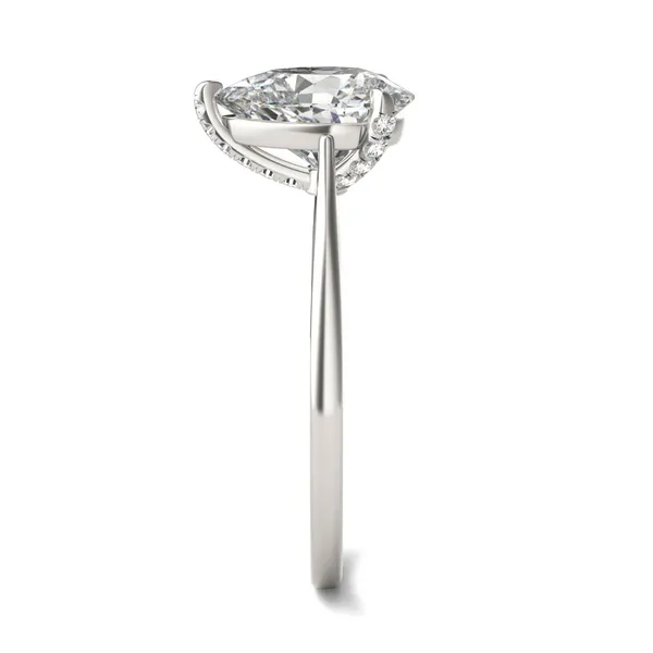 Pear Claw Prong Hidden Detail Engagement Ring