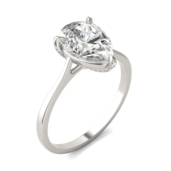 Pear Claw Prong Hidden Detail Engagement Ring