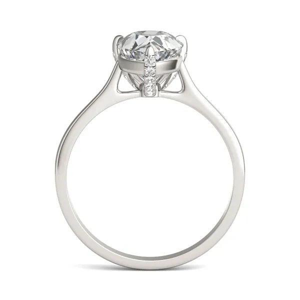Pear Claw Prong Hidden Detail Engagement Ring