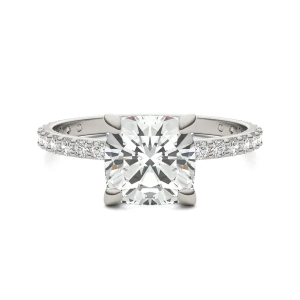 Cushion Martini Accented Engagement Ring