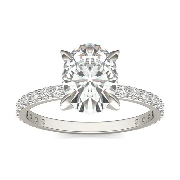 Oval Martini Accented Engagement Ring