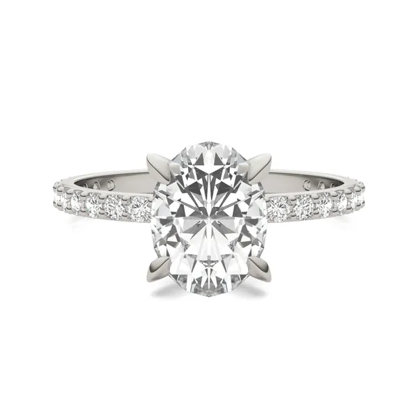 Oval Martini Accented Engagement Ring