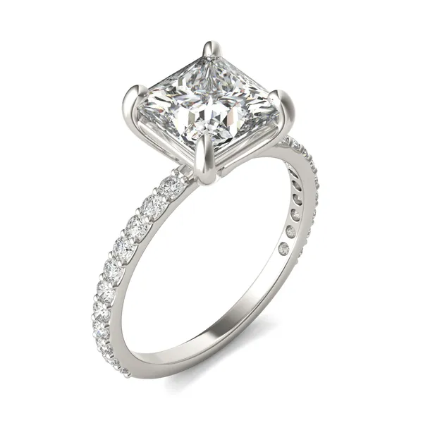 Princess Martini Accented Engagement Ring