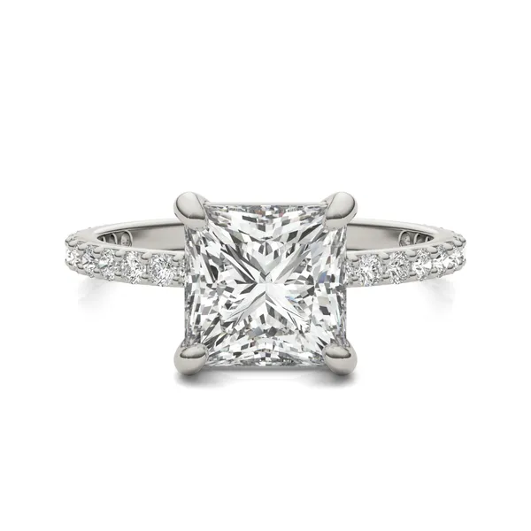 Princess Martini Accented Engagement Ring