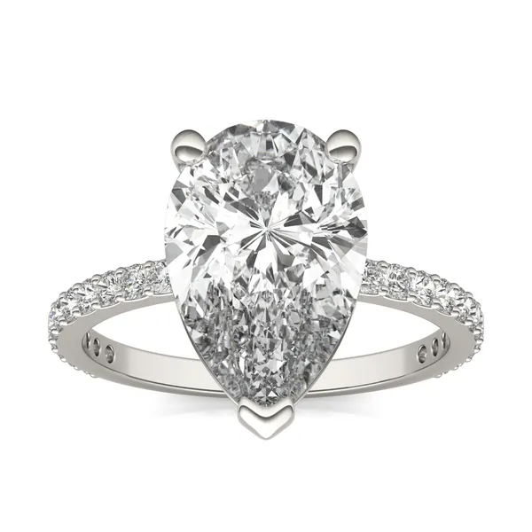 Pear Martini Accented Engagement Ring