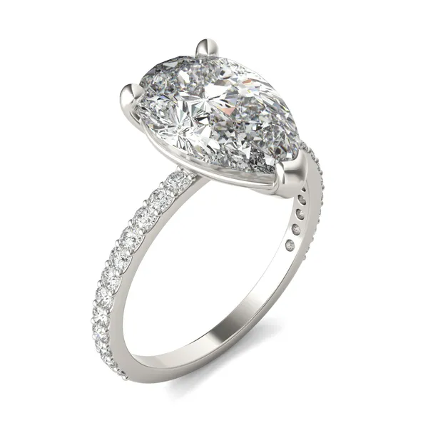 Pear Martini Accented Engagement Ring