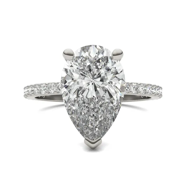 Pear Martini Accented Engagement Ring