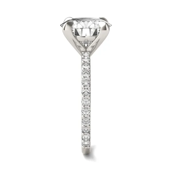 Round Brilliant Martini Accented Engagement Ring