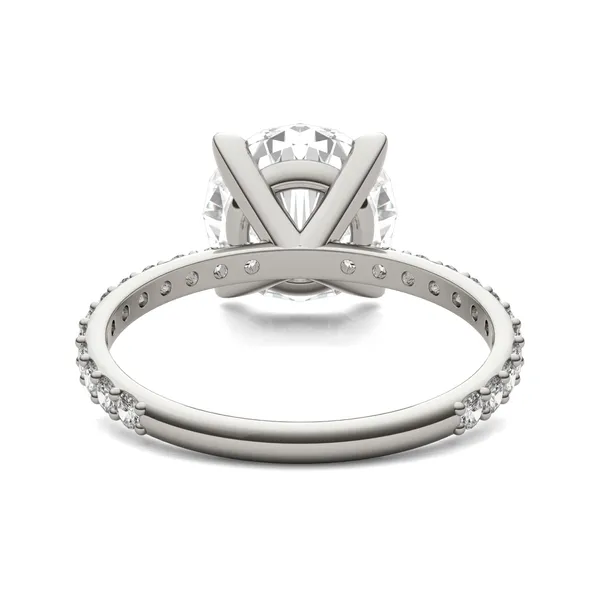 Round Brilliant Martini Accented Engagement Ring