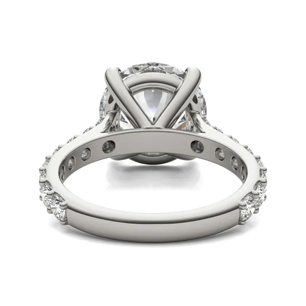 Round Brilliant Claw Prong Cathedral Side-Stone Exotic Engagement Ring