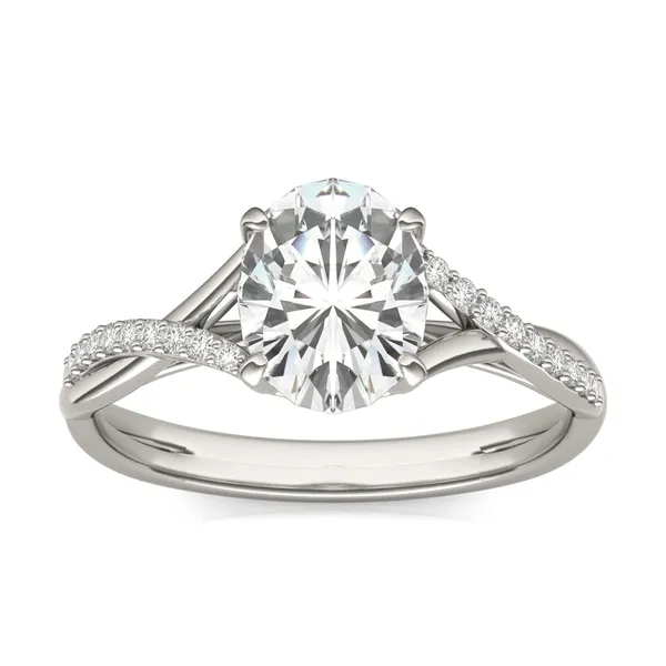 Oval Signature Twisted Side-Stone Engagement Ring