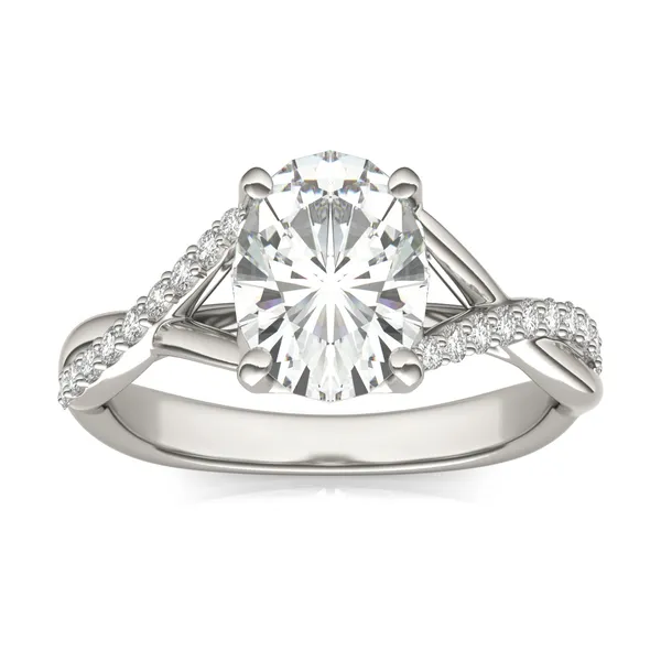 Oval Signature Twisted Side-Stone Engagement Ring