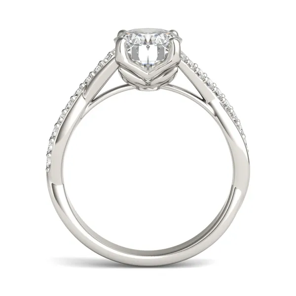 Oval Signature Twisted Side-Stone Engagement Ring