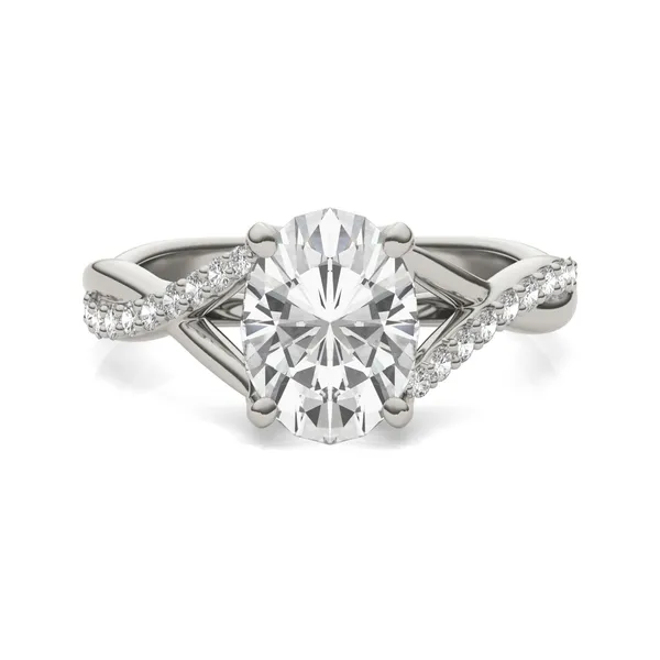 Oval Signature Twisted Side-Stone Engagement Ring
