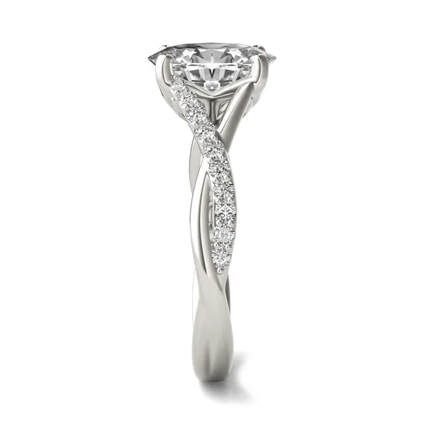 Oval Signature Twisted Side-Stone Engagement Ring