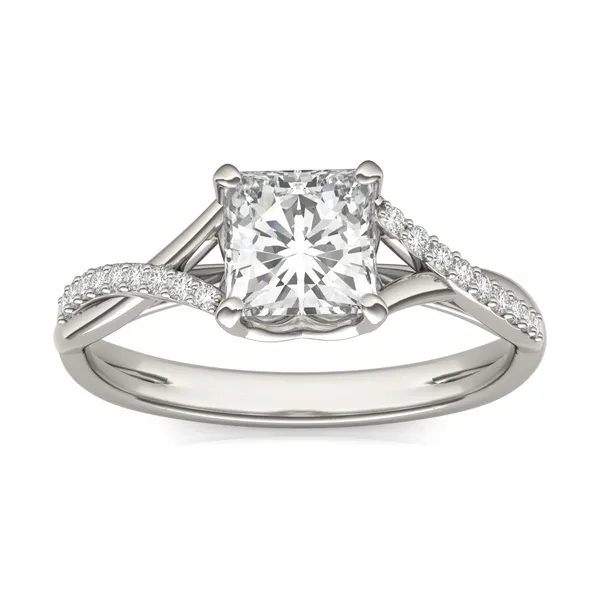 Princess Signature Twisted Side-Stone Engagement Ring