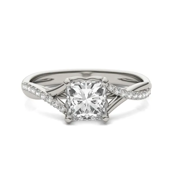 Princess Signature Twisted Side-Stone Engagement Ring