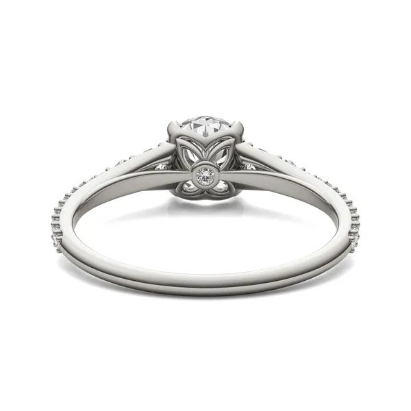 Cushion Hearts & Arrows Signature Graduated Side-Stone Engagement Ring