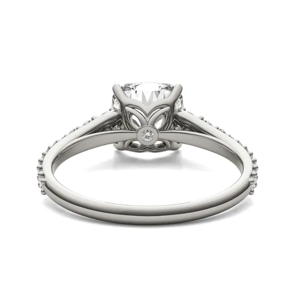 Cushion Hearts & Arrows Signature Graduated Side-Stone Engagement Ring
