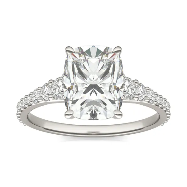 Elongated Cushion Signature Graduated Side-Stone Engagement Ring