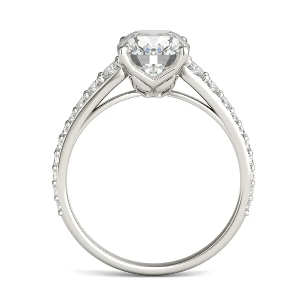 Elongated Cushion Signature Graduated Side-Stone Engagement Ring