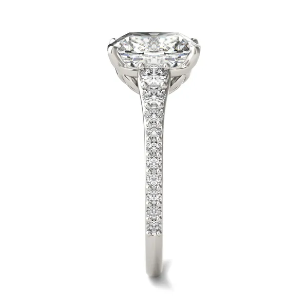 Elongated Cushion Signature Graduated Side-Stone Engagement Ring