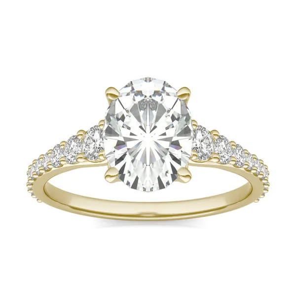 Oval Signature Graduated Side-Stone Engagement Ring