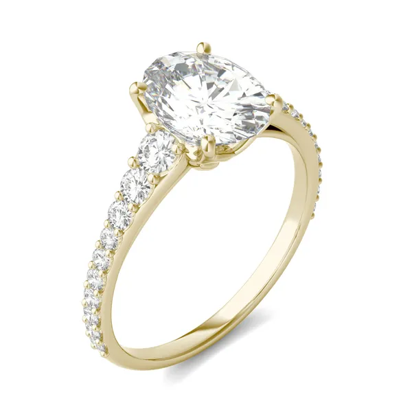 Oval Signature Graduated Side-Stone Engagement Ring