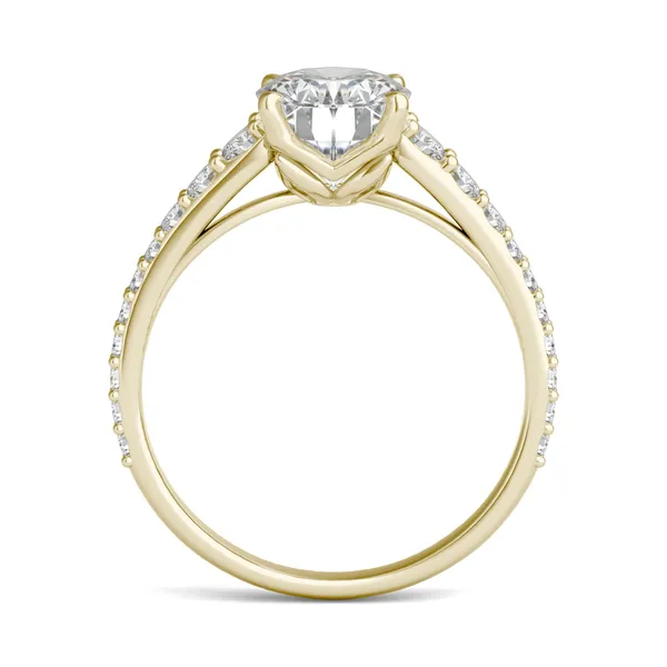 Oval Signature Graduated Side-Stone Engagement Ring