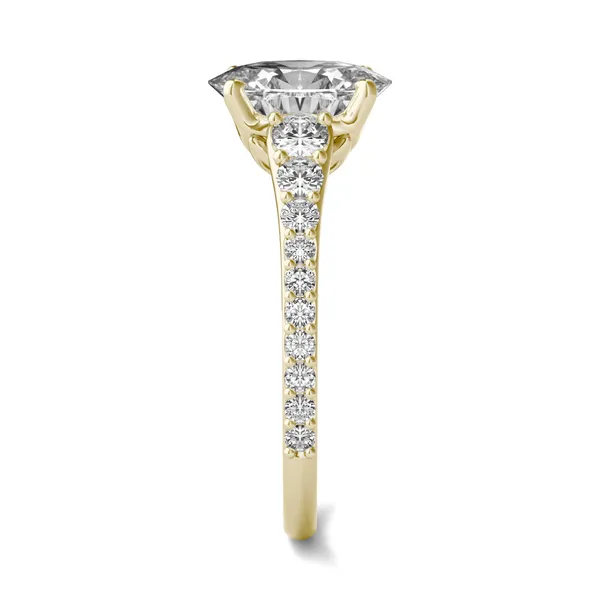 Oval Signature Graduated Side-Stone Engagement Ring
