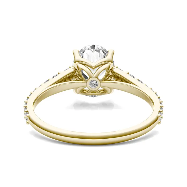 Oval Signature Graduated Side-Stone Engagement Ring