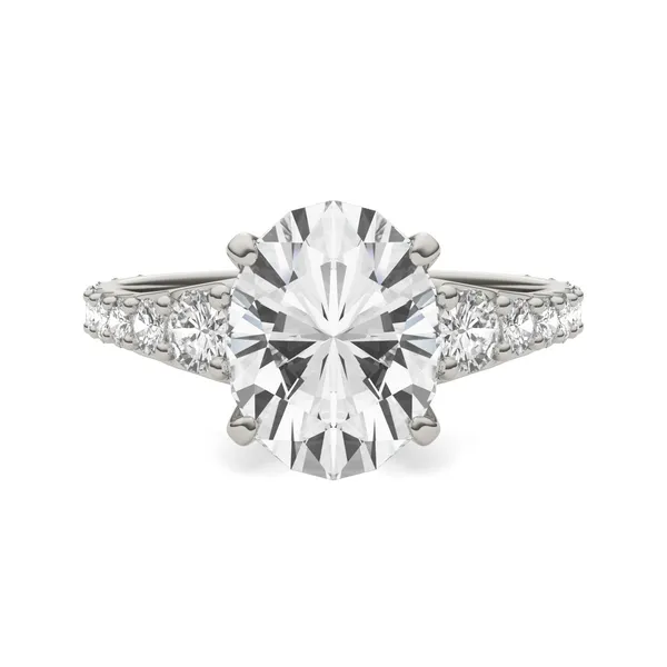 Oval Signature Graduated Side-Stone Engagement Ring