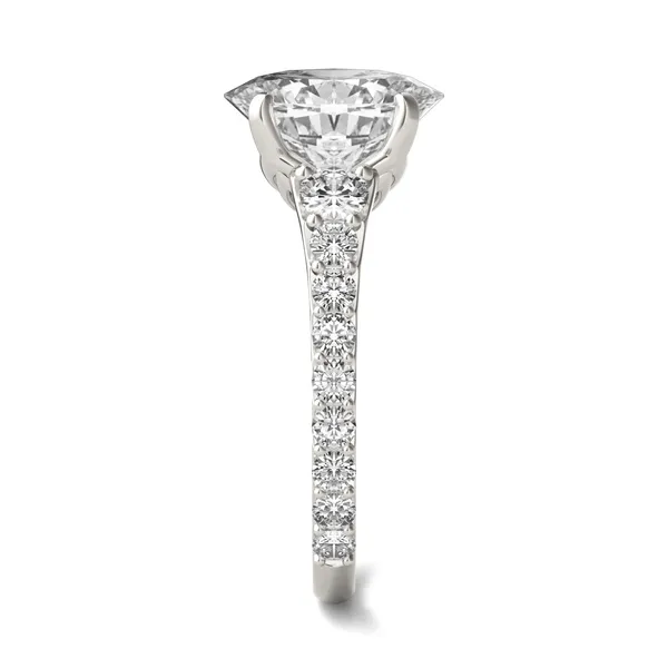 Oval Signature Graduated Side-Stone Engagement Ring