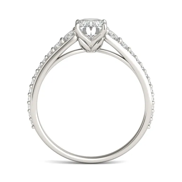 Oval Signature Graduated Side-Stone Engagement Ring