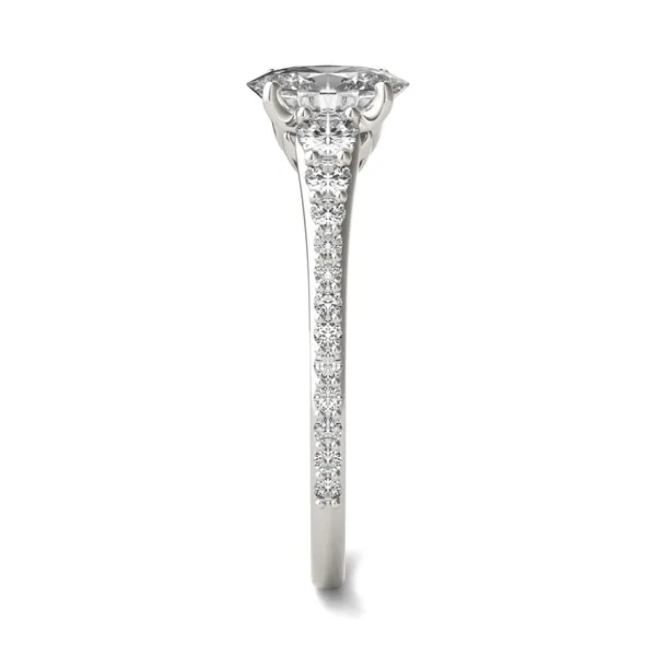 Oval Signature Graduated Side-Stone Engagement Ring