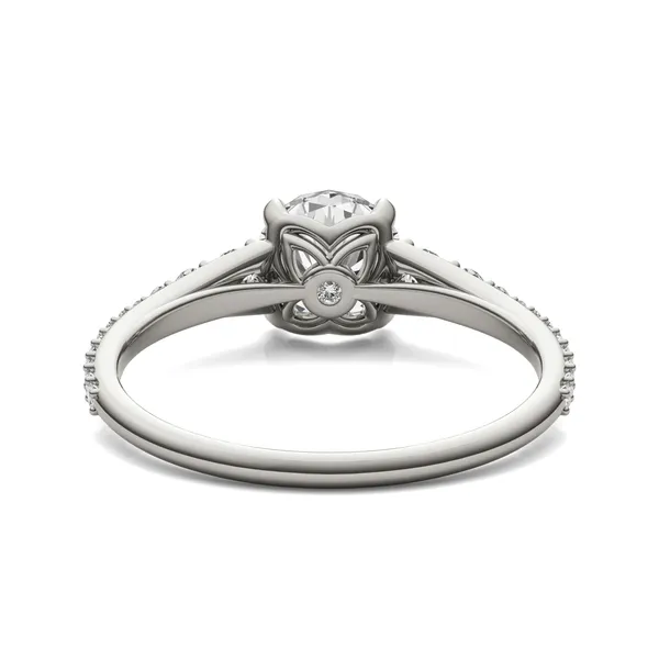 Round Hearts & Arrows Signature Graduated Side-Stone Engagement Ring
