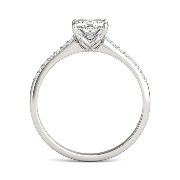 Cushion Hearts & Arrows Signature Petite Side-Stone Engagement Ring