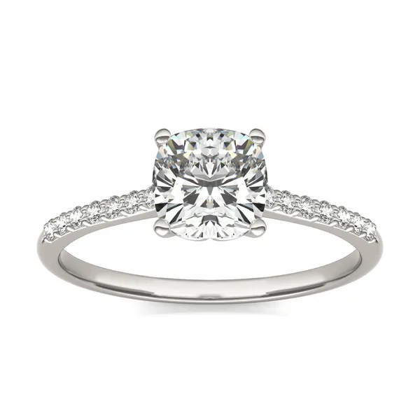 Cushion Signature Petite Side-Stone Engagement Ring