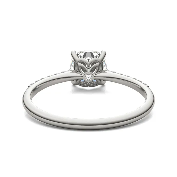 Cushion Signature Petite Side-Stone Engagement Ring