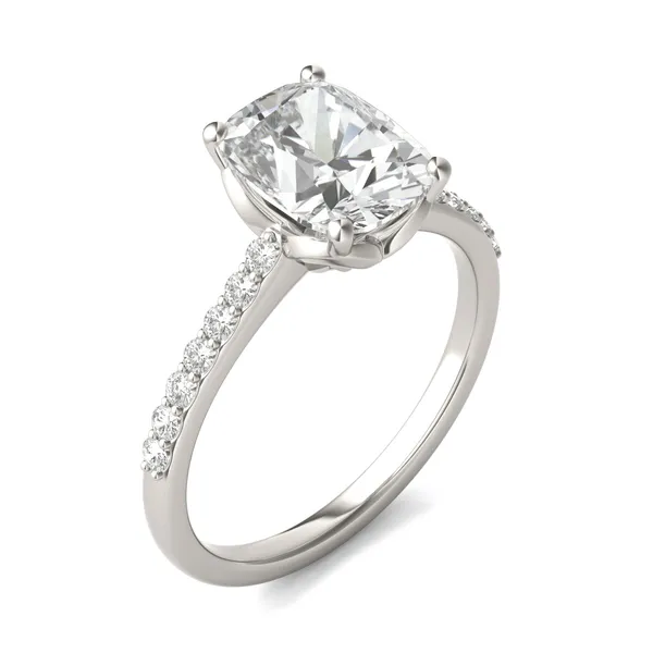 Elongated Cushion Signature Petite Side-Stone Engagement Ring