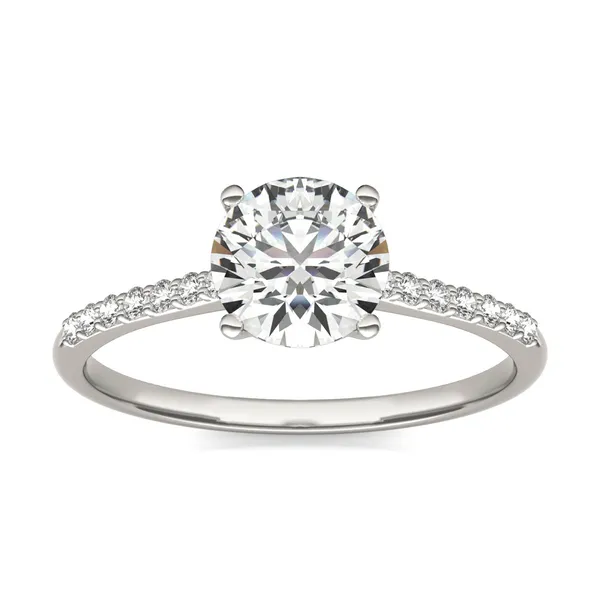 Round Brilliant Signature Petite Side-Stone Engagement Ring