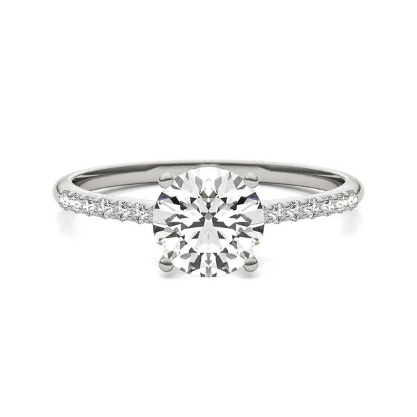 Round Brilliant Signature Petite Side-Stone Engagement Ring