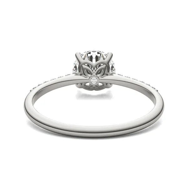 Round Hearts & Arrows Signature Petite Side-Stone Engagement Ring