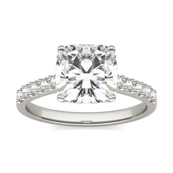 Cushion Signature Bold Side-Stone Engagement Ring