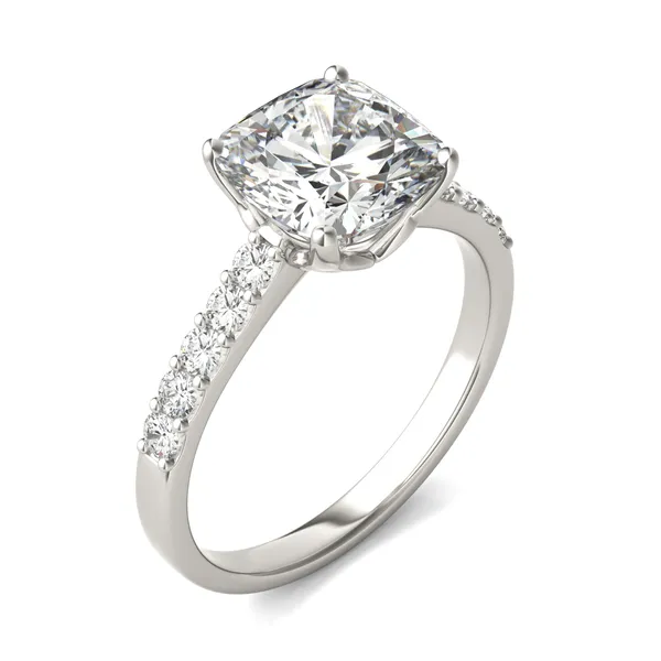 Cushion Signature Bold Side-Stone Engagement Ring